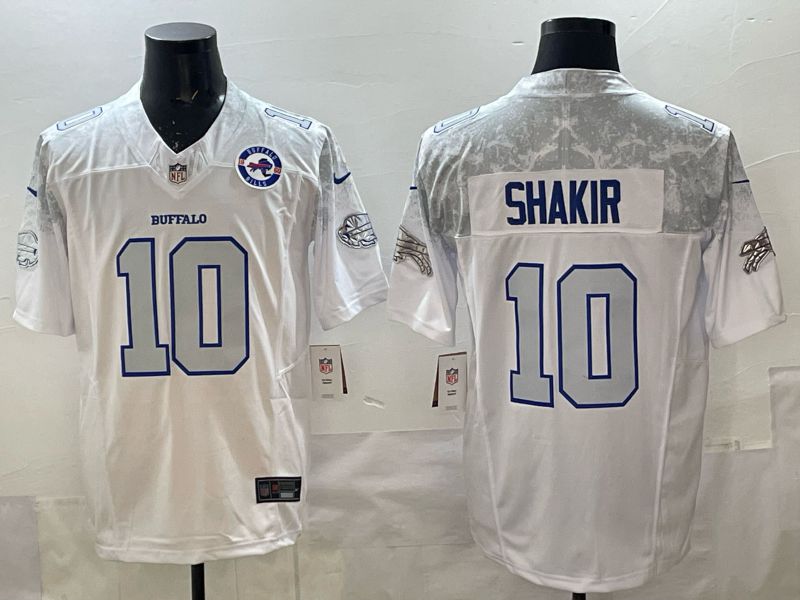 Men 2025 Buffalo Bills 10 Shakir white 5th generation Throwback Nike Limited NFL Jersey style 035